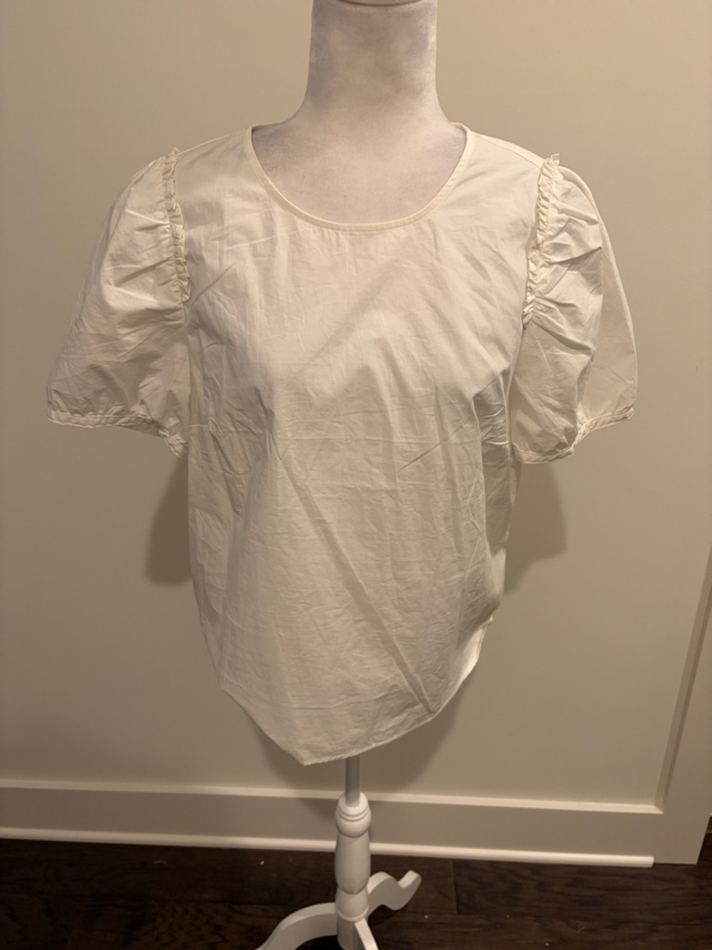 New With Tags JCrew White Poplin Top Sz M